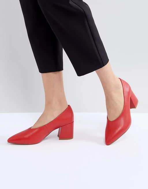 Matt & Nat Sibyl V Cut Block Heeled Point Shoe | ASOS UK