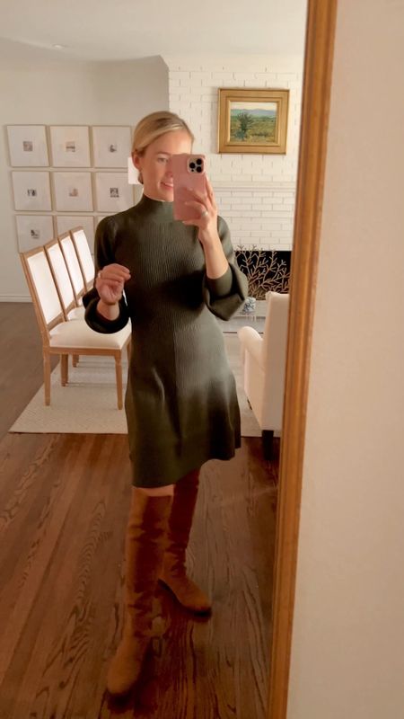 Hill house fall try on 🍂🍃

SIZING:

Dress // wearing XS, fits true to size, runs slightly long for my 5’2 height
Boots // order usual boot size (I always size up a half size in boots for room for socks)