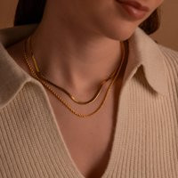 Layered Gold Chain Necklace Double Chain, Minimalist Duo With Herringbone & Rope Necklace, Everyday Necklaces | Etsy (UK)