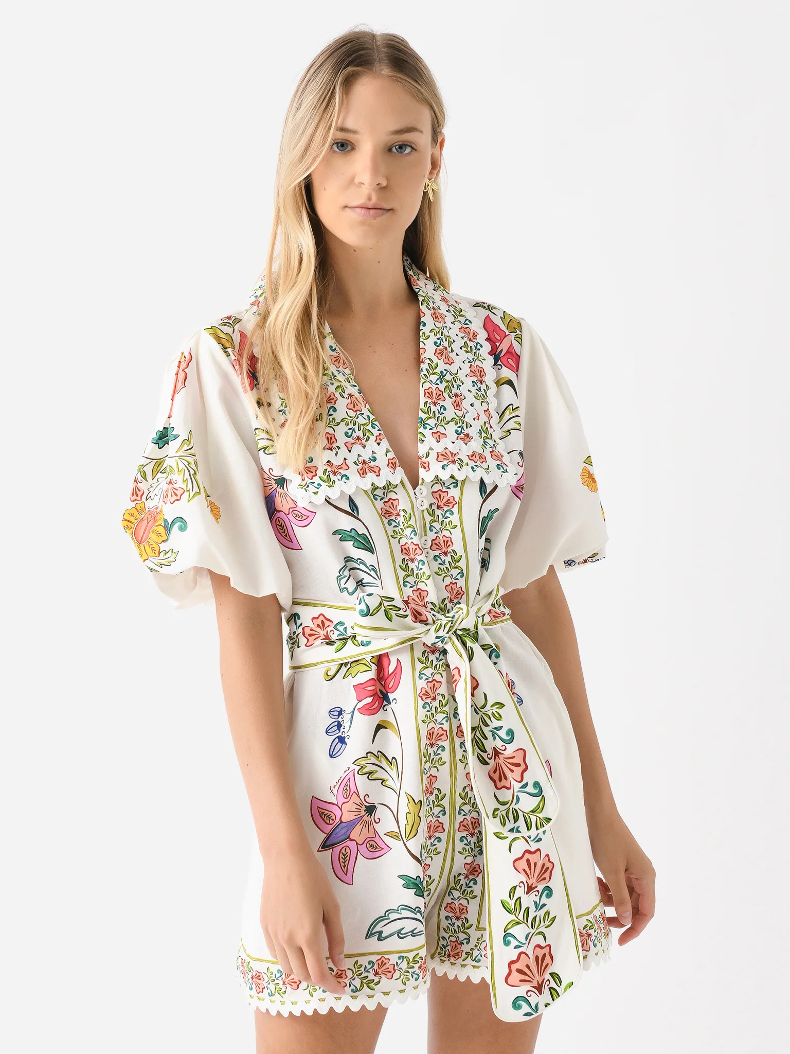 FARM RIO
                      
                     Women's Floral Insects Romper | Saint Bernard