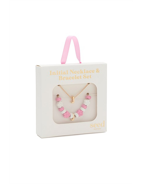 Seed Heritage Initial Necklace & Bracelet Set | David Jones | David Jones (Australia & New Zealand)
