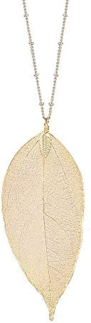Filigree Long Leaf Pendant Dangle Necklace and Earring Jewelry Set | Beautiful Fashion Delicate L... | Amazon (US)