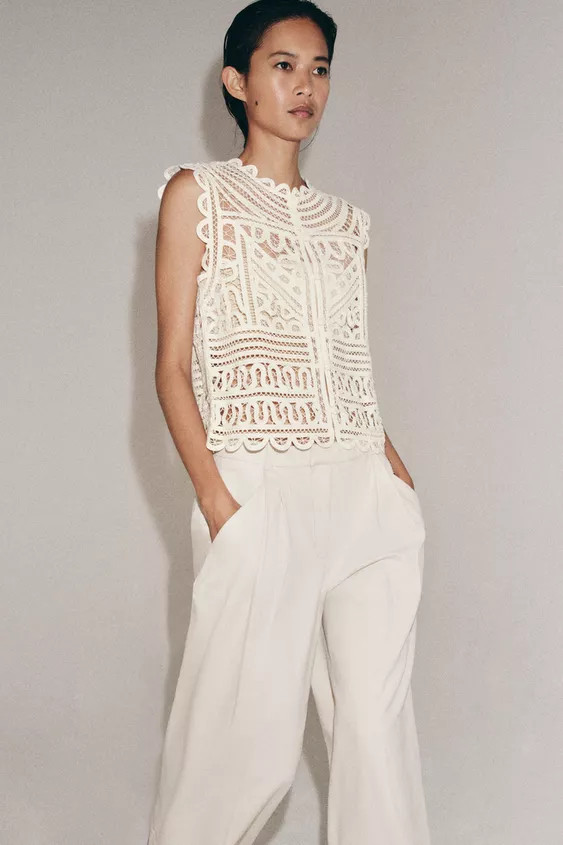 ZW COLLECTION CROCHET BLOUSE | Zara US