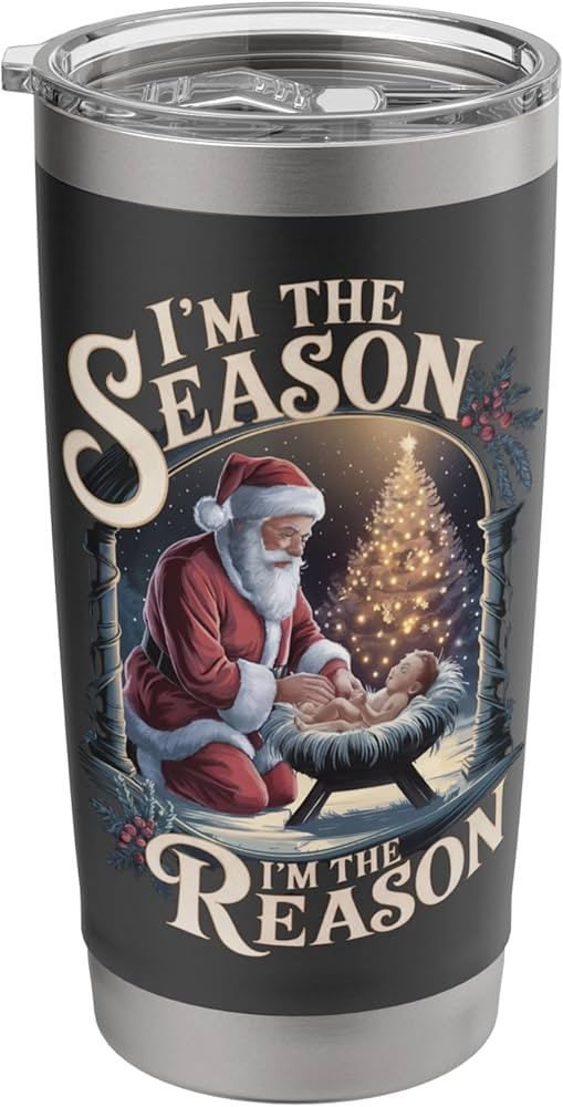 Kneeling Santa Baby Jesus Christmas Season Nativity Scene Stainless Steel Insulated Tumbler | Amazon (US)
