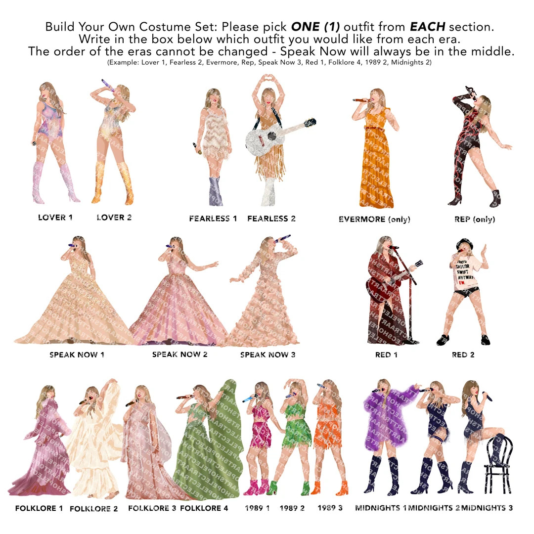 Custom Eras Tour Costume Merch|  T-Shirt | Sweatshirt | WITH DATES on BACK | Era Tour | Etsy (US)