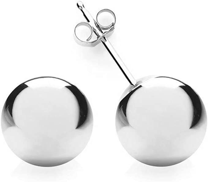 NYC Sterling Silver Stud Earrings – Silver Ball Earrings for Women – Elegant and Modern Hypoa... | Amazon (US)