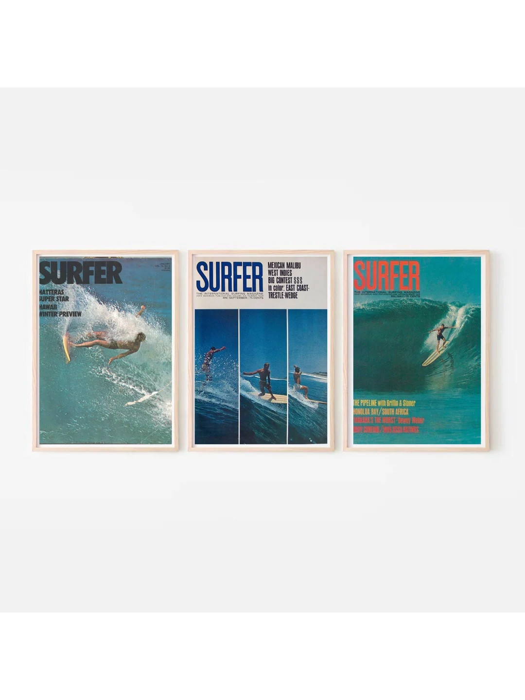 Vintage Surfer Magazine Cover Prints Set of Three Surfer Magazine Cover US Letter Size Print Bund... | Etsy (CAD)