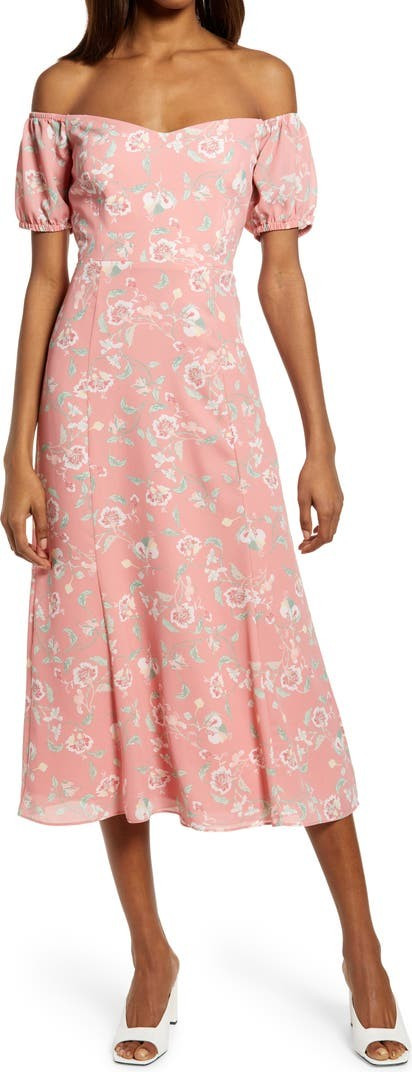 The Ensley Off the Shoulder Midi Dress | Nordstrom