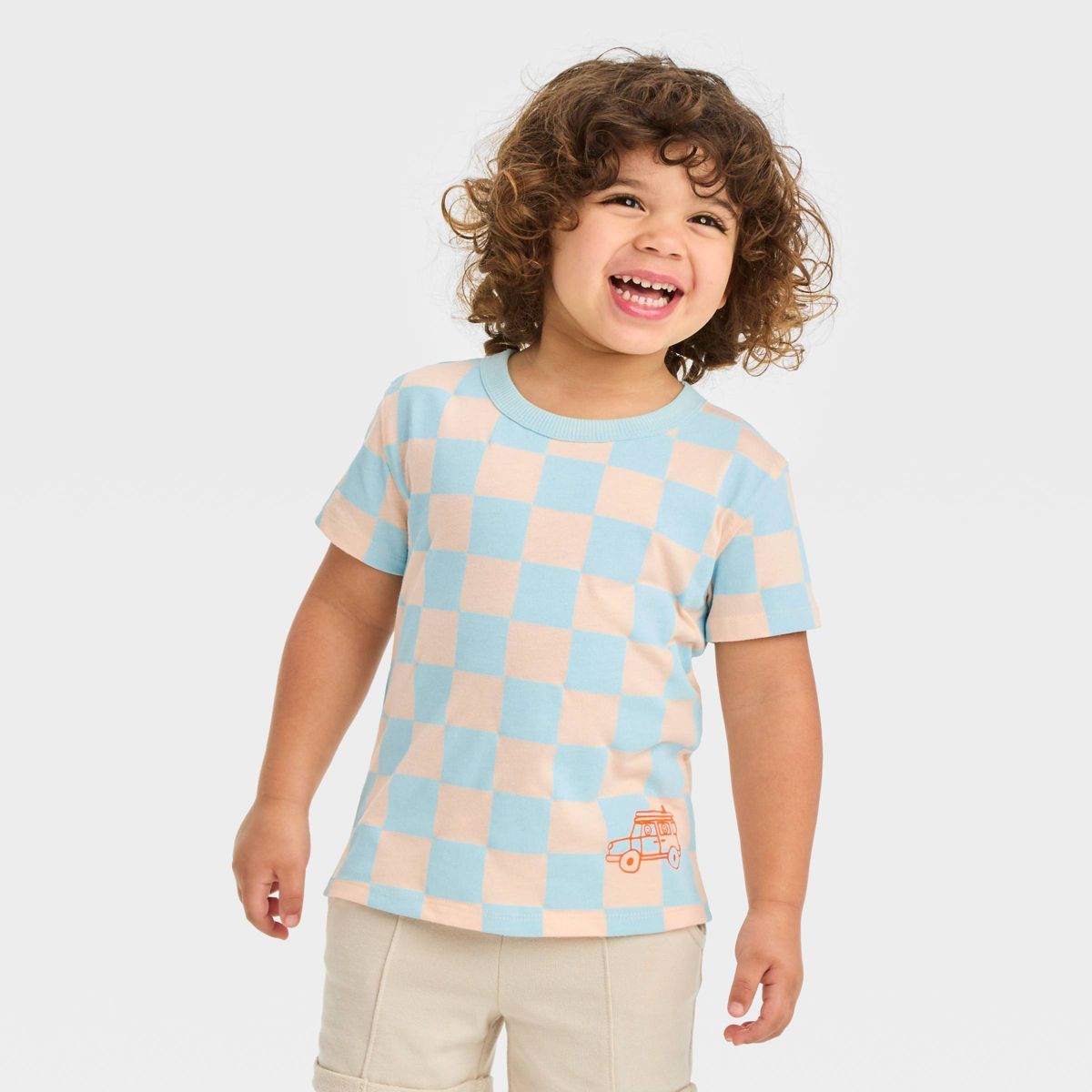 Toddler Boys' Short Sleeve Boxy T-Shirt - Cat & Jack™ Light Blue 5T | Target