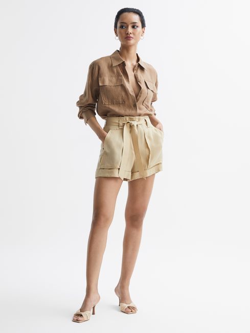 Linen Safari Shirt | Reiss UK