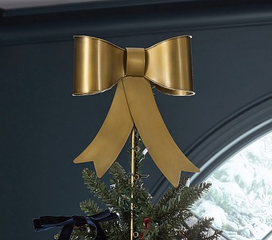 Chris Loves Julia Gold Bow Tree Topper | Pottery Barn Kids