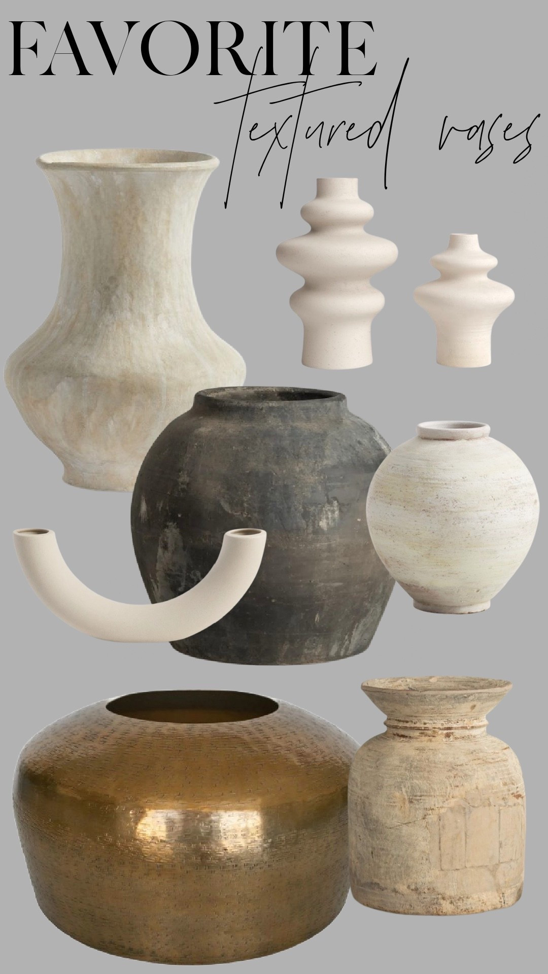 My favorite textured vases — timeless shapes, earthy finishes, and that organic, collected look I always come back to. Perfect for branches, florals, or styled empty for a sculptural feel.

#LTKSaleAlert #LTKHome #LTKFindsUnder100