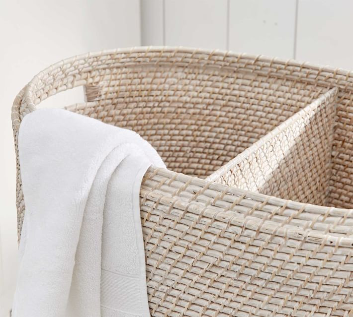Tava Double Hamper, White Wash | Pottery Barn (US)