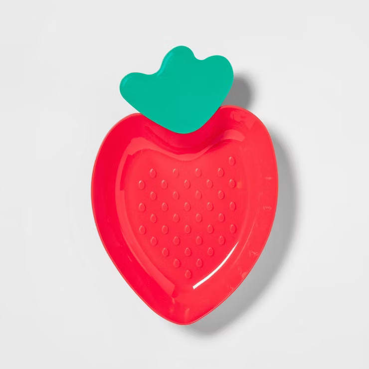 55oz Plastic Figural Strawberry Serving Bowl Red/Green - Sun Squad™ | Target