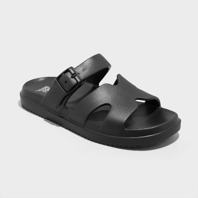 Women's Maysen Footbed Sandals - Wild Fable™ Black 10: Slip-On, Open Toe, Contoured Footbed, Medium Width | Target