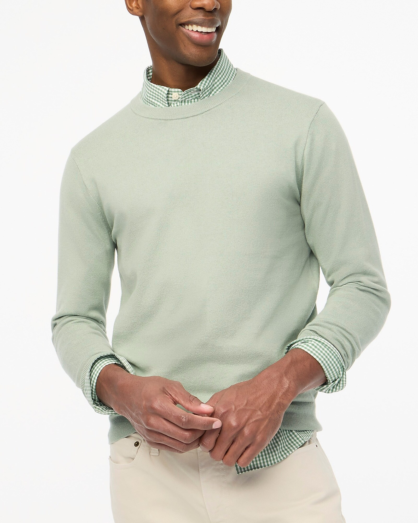 Soft cotton-blend crewneck pullover | J.Crew Factory