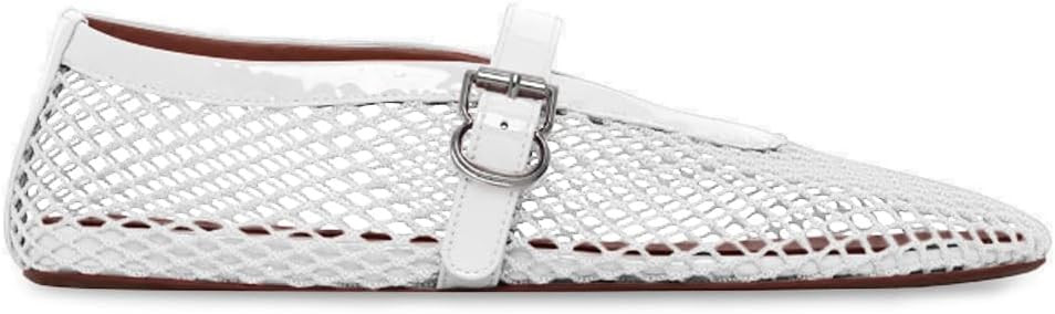 Women's Mesh Ballet Flats Buckle Strap Comfortable Ballerina Shoes Ladies Wide Width Casual Dress... | Amazon (US)