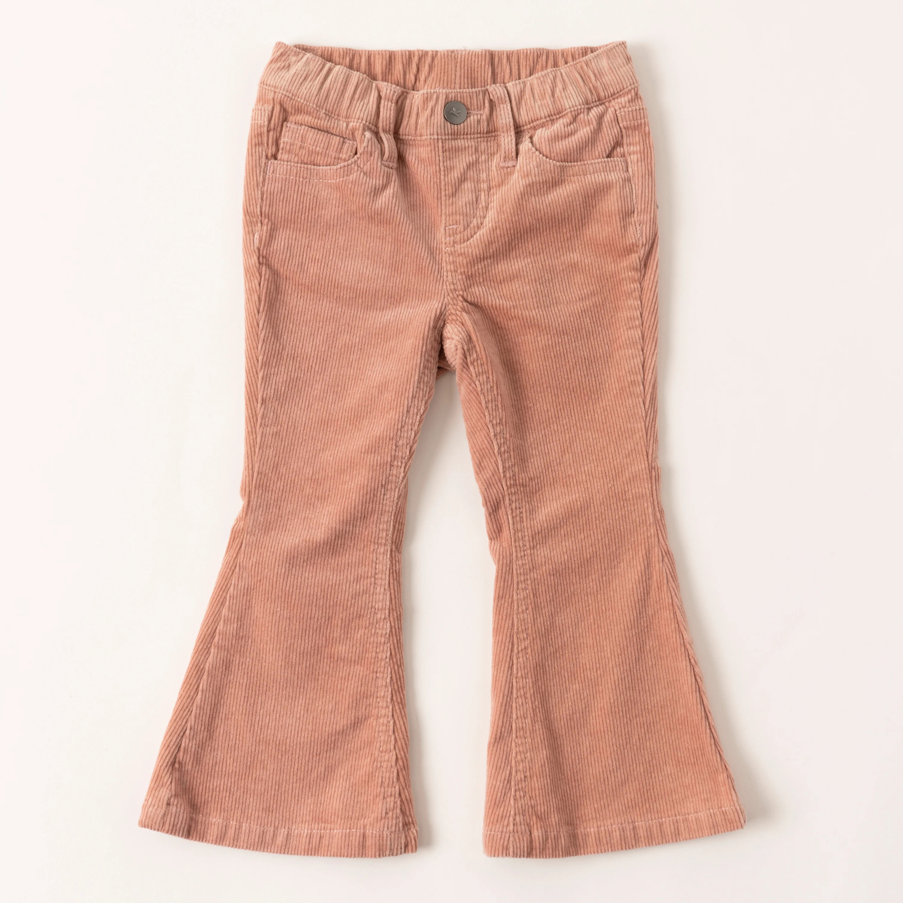 KIDPIK Girls Flare Leg Corduroy Bell Bottom Pants | Blush | Kidpik Basics