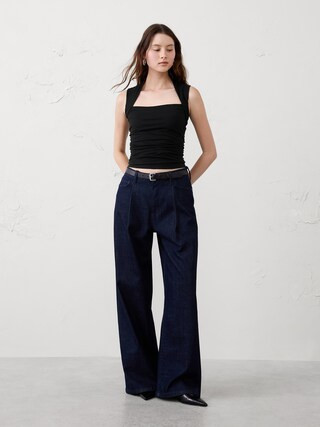 SOFT STRETCH SIDE-SHIRRED TOP | Banana Republic Factory