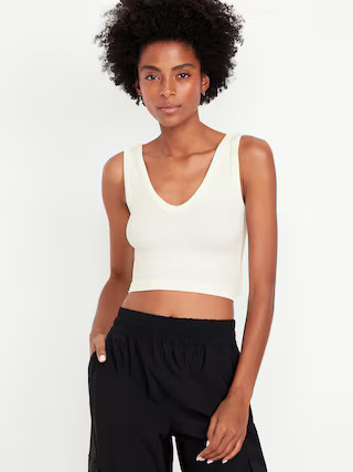 Seamless Rib V-Neck Tank | Old Navy (US)