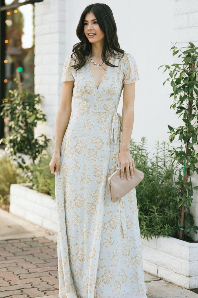 long sleeve maxi dress wedding guest