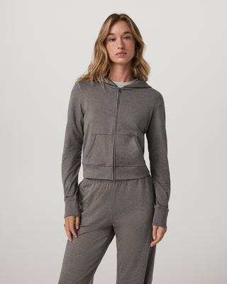 Vuori Halo Mini Full Zip Hoodie | Chia Heather | Medium | Vuori Clothing (US & Canada)