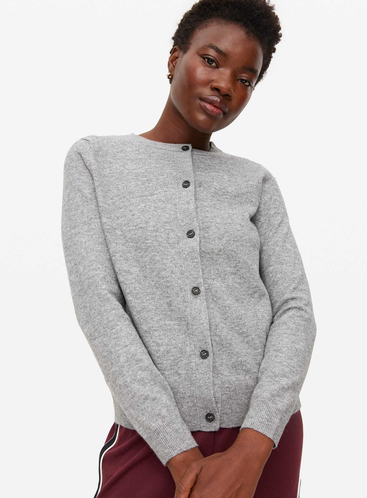 Grey Soft Knit Crew Neck Cardigan 6 | argos.co.uk