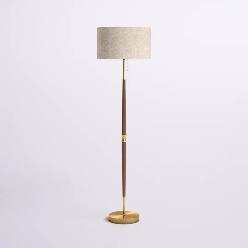 Salcido 61.8" Electrogilding Traditional Solid Wood Floor Lamp | Wayfair North America