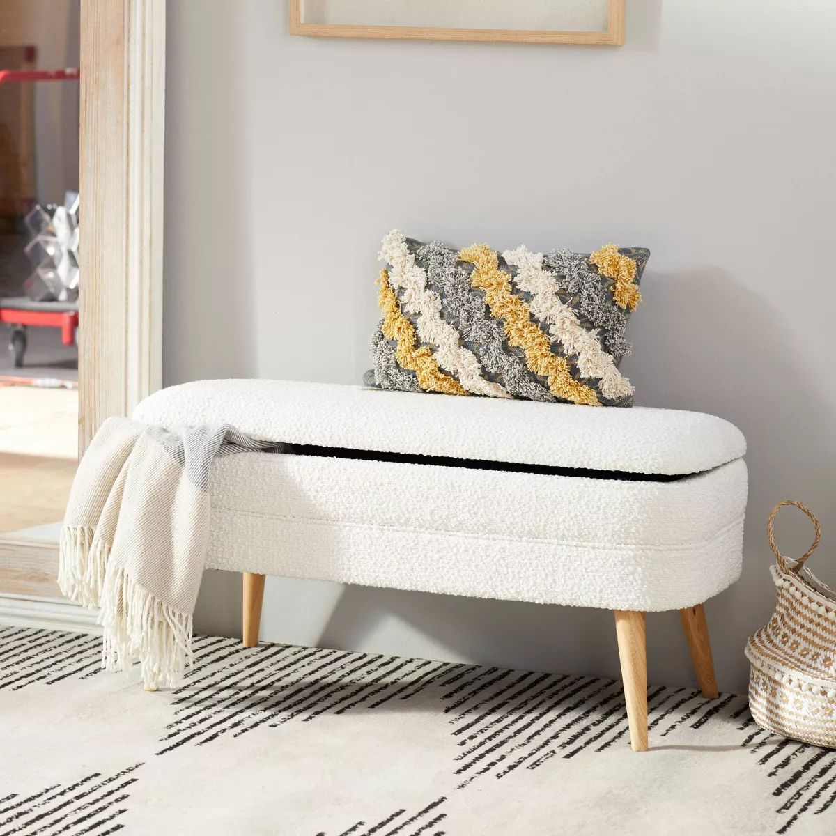 19" x 40" Contemporary Wood Storage Bench - Olivia & May | Target