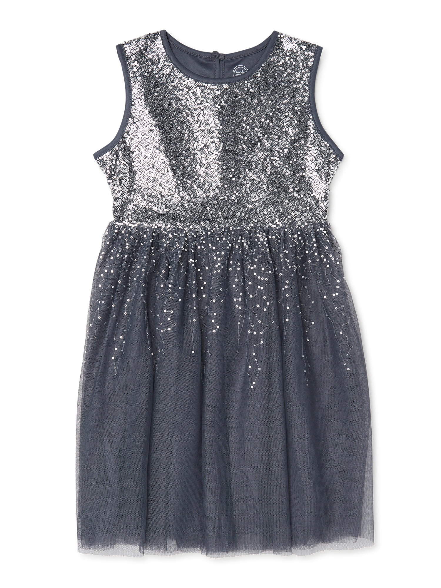 Wonder Nation Girls Dripping Sequin Dress, Sizes 4-18 & Plus - Walmart.com | Walmart (US)