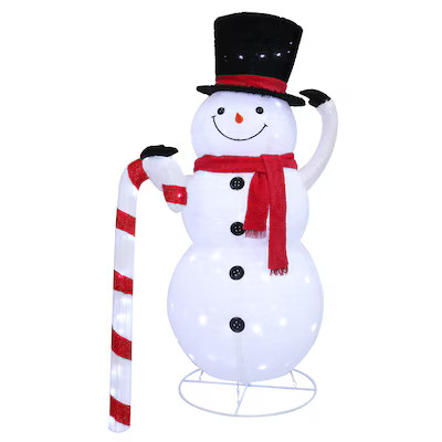 Holiday Living 72-in Freestanding Snowman Yard decoration with White LED Lights Lowes.com | Lowe's