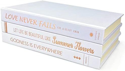 White Decorative Books for Coffee Table - 3 Hardcover Books for Decor, Faux Books for Decoration - B | Amazon (US)