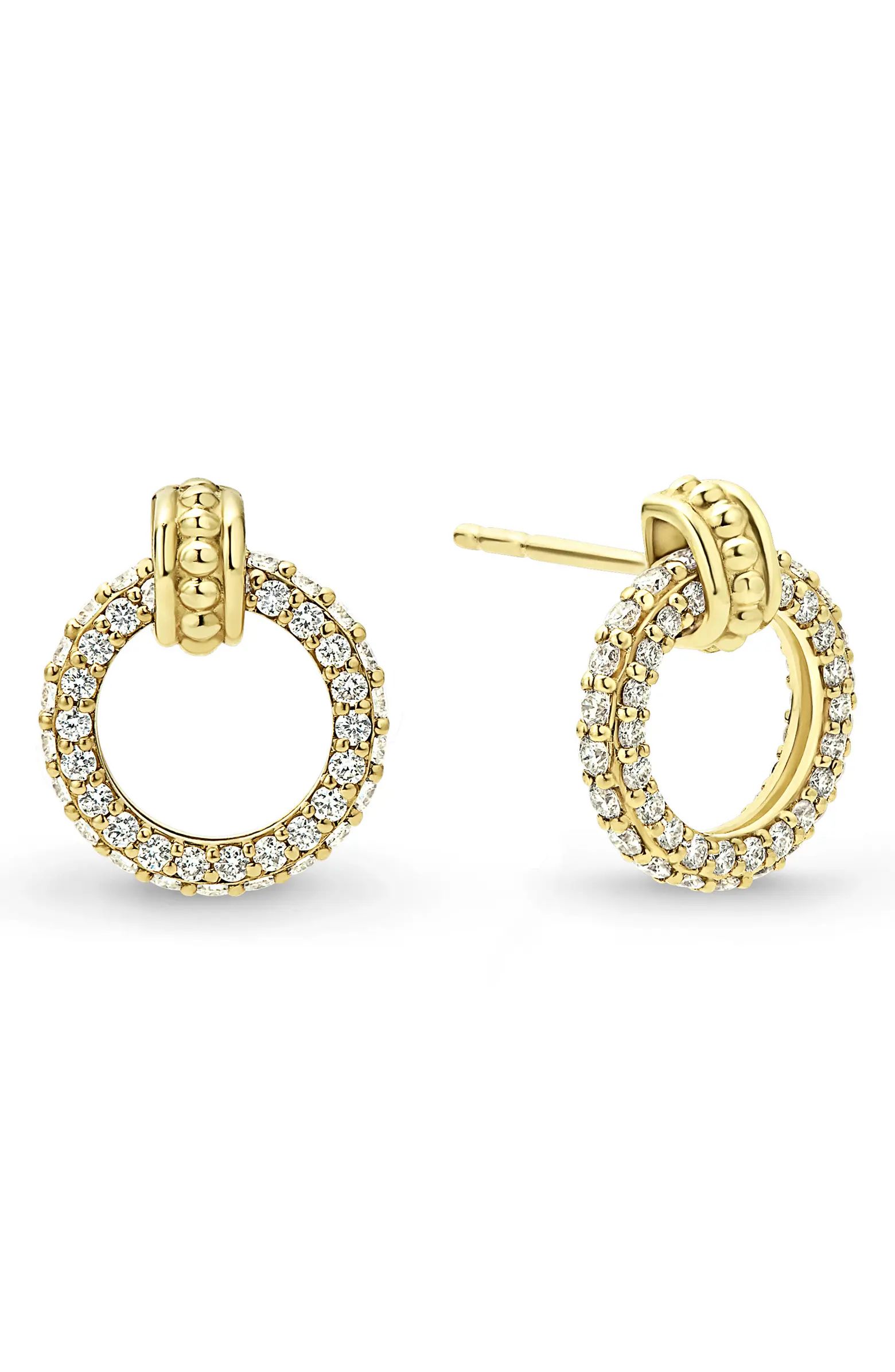 LAGOS Meridian 18K Gold Circle Diamond Stud Earrings | Nordstrom | Nordstrom