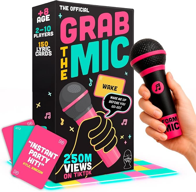 Lucky Egg Official Grab The Mic – Family Karaoke Board Game, 8+ Year Olds, 2-10 Players - Games... | Amazon (US)