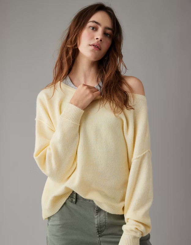 AE Whoa So Soft Ballet-Neck Sweater | American Eagle Outfitters (US & CA)
