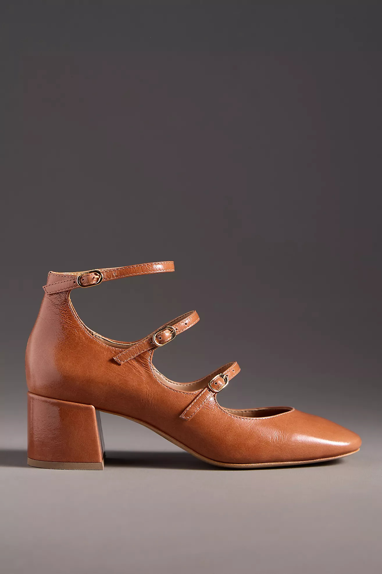 Maeve Triple-Strap Block-Heel Mary Janes | Anthropologie (US)