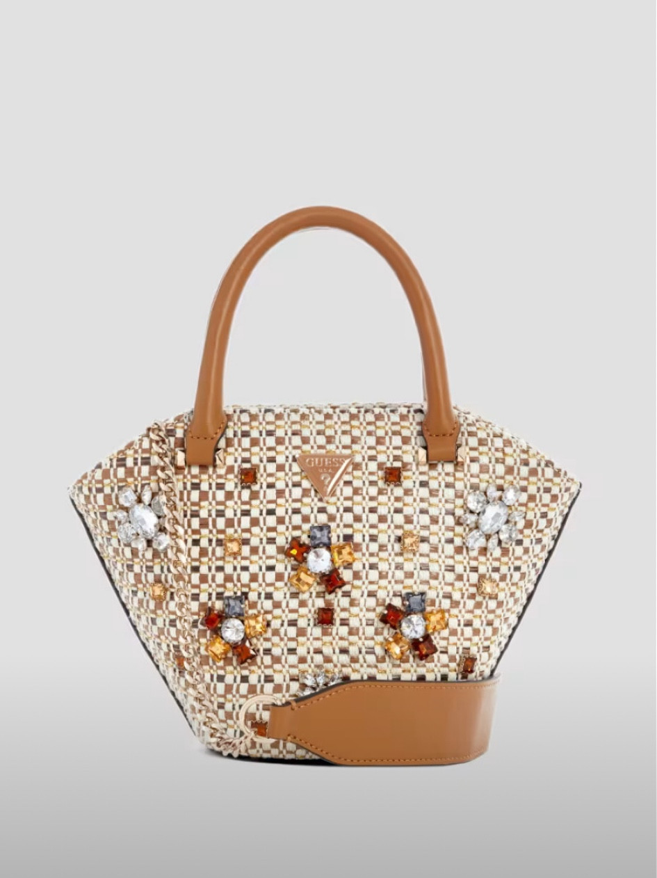 Tote with embellishments from Guess ! 
mini tote / handbags / designer bags / embellished bags / vacation bags 

#LTKItBag