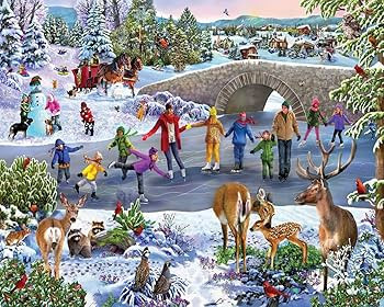 WHITE MOUNTAIN PUZZLES Skating Pond Seek & Find Puzzle, 1 EA | Amazon (US)