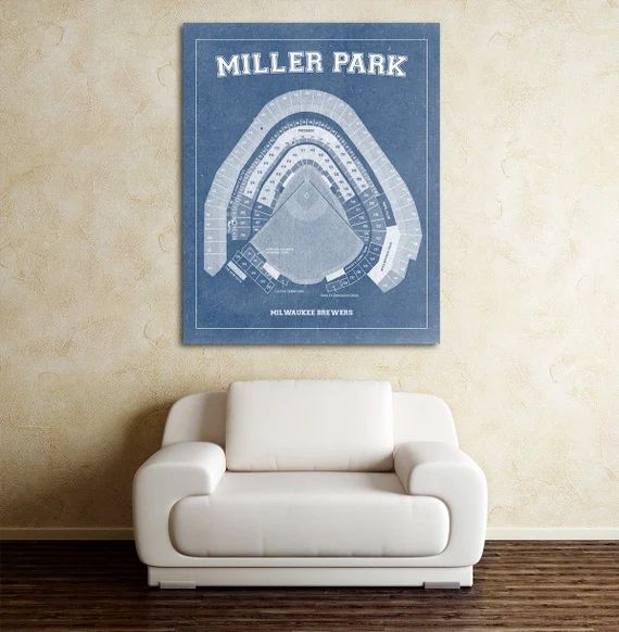 Vintage Print of Miller Park Seating Chart Milwaukee Brewers Baseball Blueprint on Photo Paper, M... | Etsy (US)
