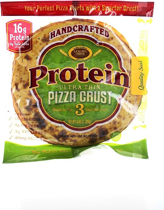 Golden Home Ultra Thin 16g Protein Pizza Crust, 3 crusts | Amazon (US)