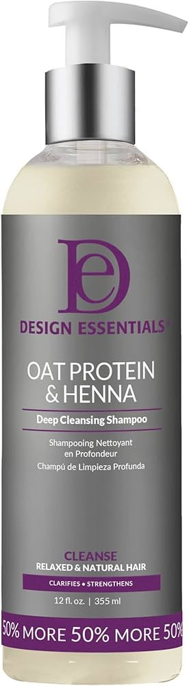 Design Essentials Oat Protein & Henna Deep Cleansing Shampoo (Pack of 1) | Amazon (US)