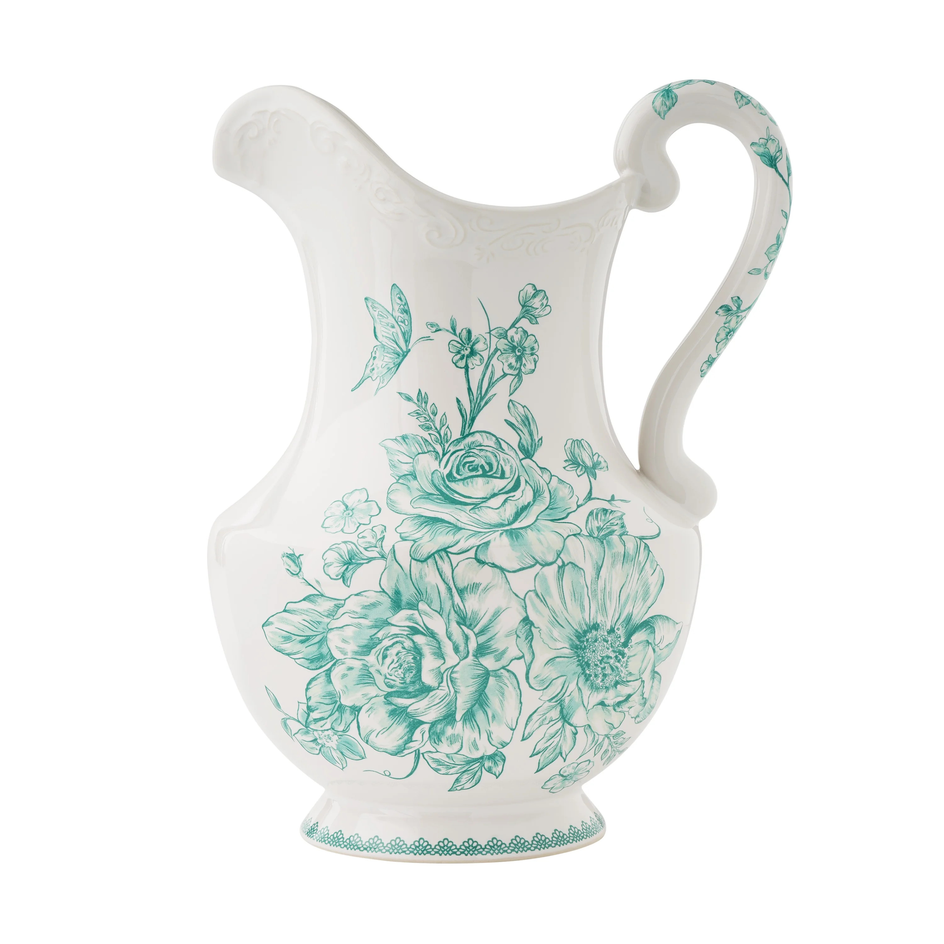 The Pioneer Woman Agatha Stoneware 2-Quart Pitcher, Green - Walmart.com | Walmart (US)