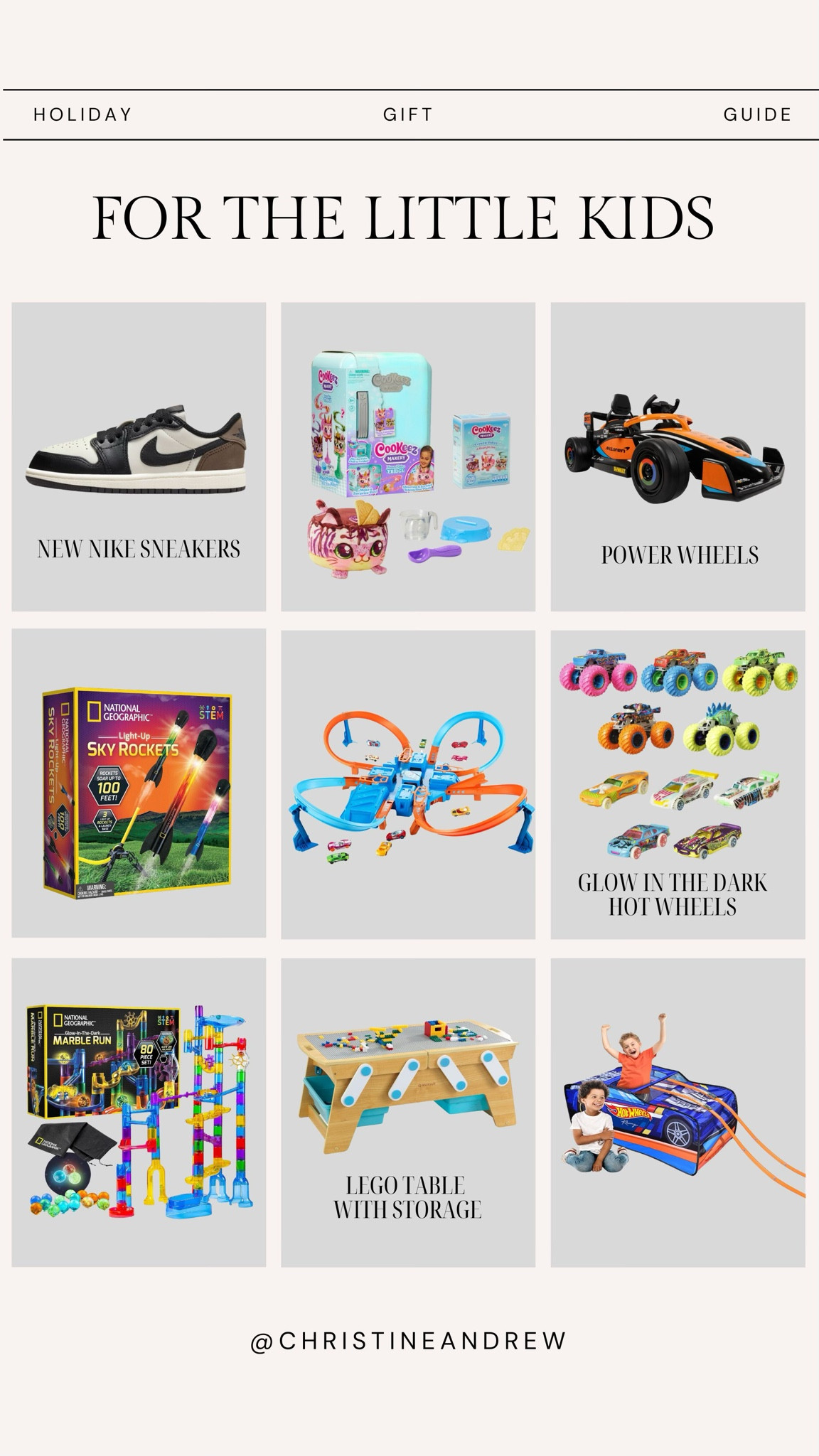 Holiday gift guide for little kids ✨

Kids gift, little kids gift, boys gift, girls gift, kids Christmas gift, kids gift guide, lego table, power wheels, hot wheels track, hot wheels tent, stomp rocket, marble maze, amazon finds, Walmart, bike, boys shoe, boys sneaker, Christine Andrew 

#LTKKids #LTKHoliday #LTKGiftGuide