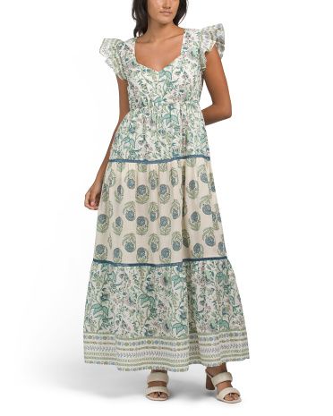 Short Sleeve Mixed Floral Print Maxi Dress | Casual Dresses  | Marshalls | Marshalls