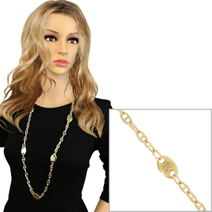 Etienne Gold Tone Chain Link Necklace Vintage Long 38" Adorable Statement Chunky Necklace for Wom... | Amazon (US)