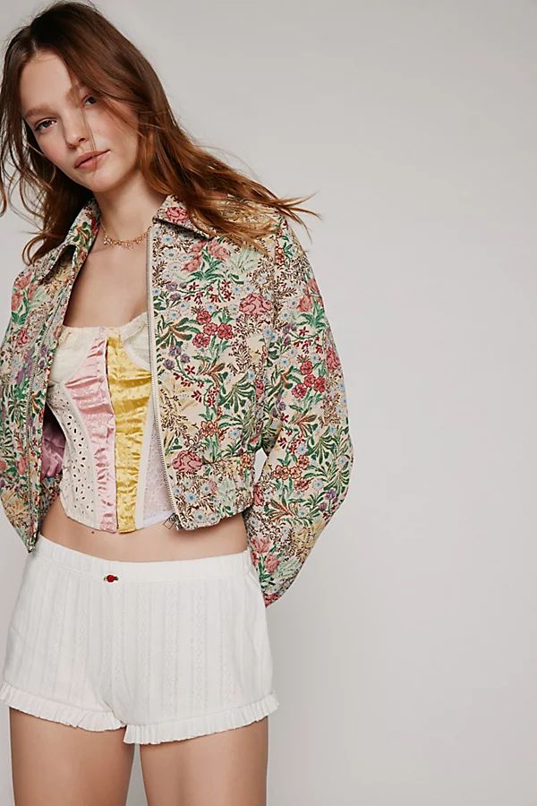 Kimchi Blue Evelyn Cropped Bomber Jacket | Urban Outfitters (US and RoW)