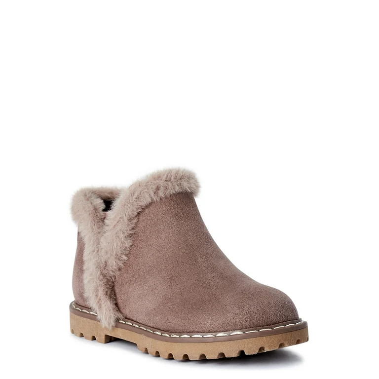 Wonder Nation Toddler Girls Faux Fur Cozy Chelsea Boots | Walmart (US)