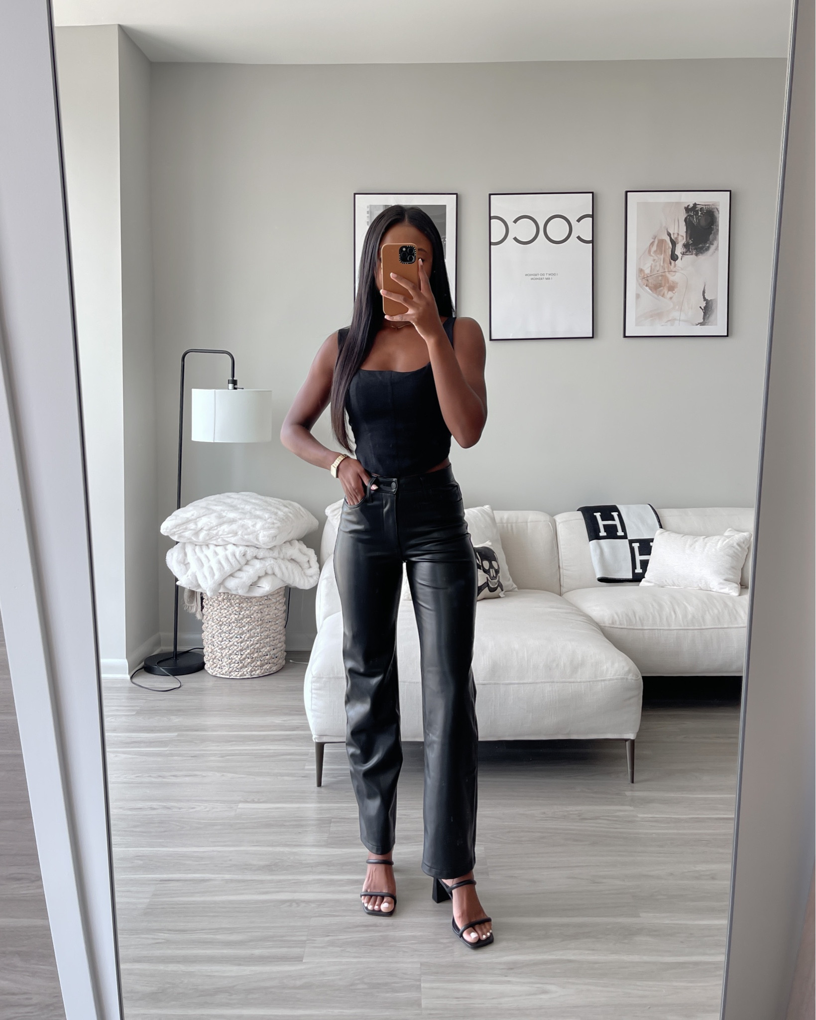 Black corset top (xs), leather pants (25), black heels, Abercrombie 

#LTKSeasonal #LTKunder100 #LTKstyletip