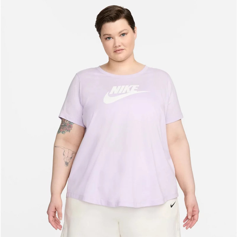 Nike Women's Sportswear Essentials Logo Plus Size T-Shirt Violet Mist/White, 1X - Women's Athletic Performance Tops at Academy Sports | Academy Sports + Outdoors