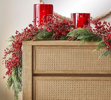 Faux Red Berry Trailing Garland | Pottery Barn (US)